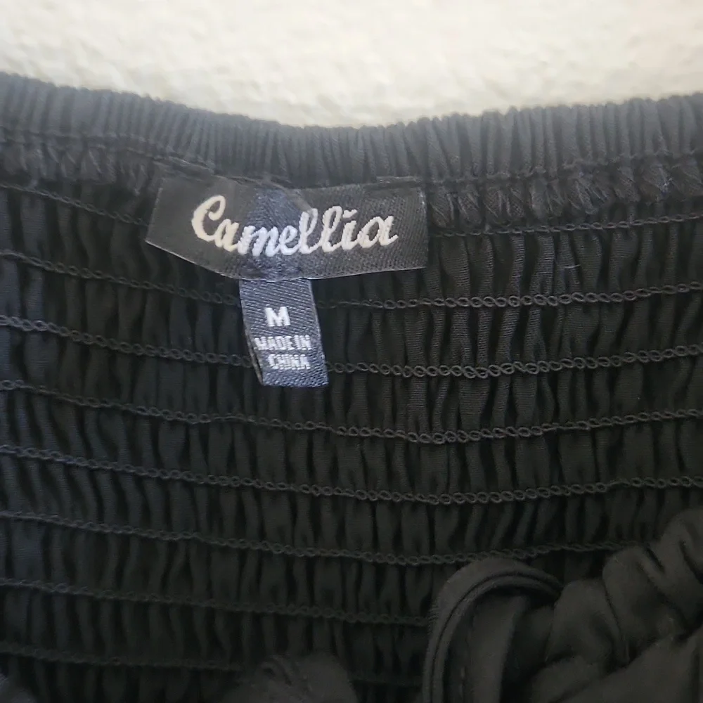 Camellia Black Cropped Corset Top - Picture 2 of 6
